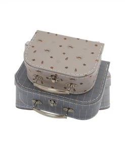 OYOY Living Design Boîtes Et Paniers De Rangements Enfant Valise Enfant Bleu Et Gris Carton H8,5x22,5x18cm / H7,5x20,5x14,5 Cm -Coussins enfant Soldes 2022 valise enfant bleu et gris carton h8 5x22 5x18cm h7 5x20 5x14 5 cm 2